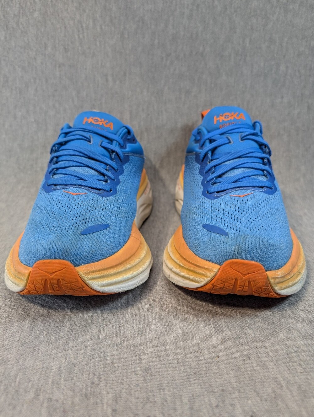 Hoka Bondi 8 Running Shoes Men's 8.5D Blue Orange Sneakers - Picture 5 of 16